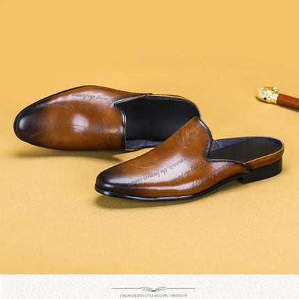Pantofole da uomo di lusso italiane Mocassini in vera pelle Mocassini da uomo Casual Scarpe da uomo antiscivolo Moda estiva Mezze scarpe da uomo