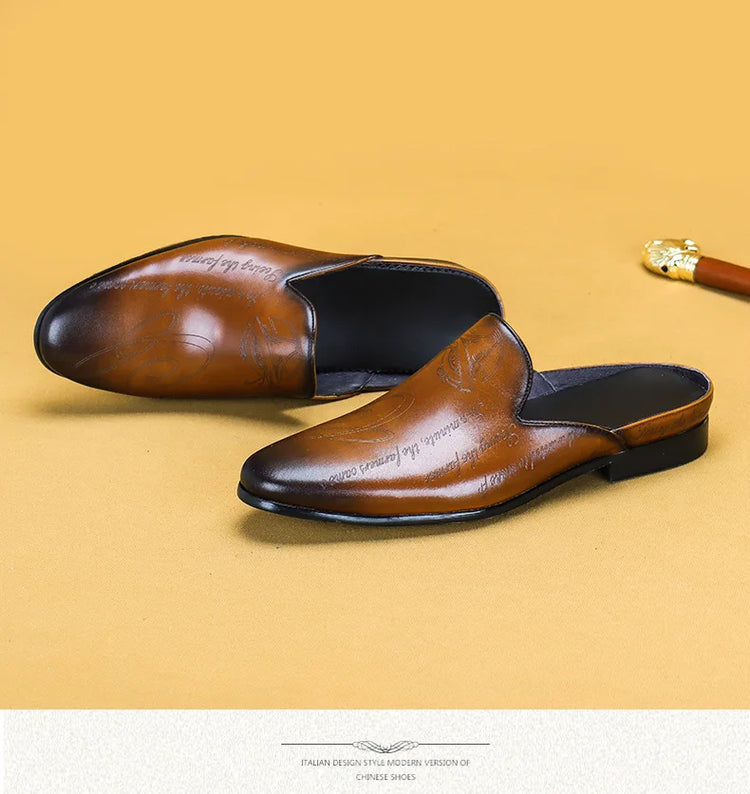 Pantofole da uomo di lusso italiane Mocassini in vera pelle Mocassini da uomo Casual Scarpe da uomo antiscivolo Moda estiva Mezze scarpe da uomo