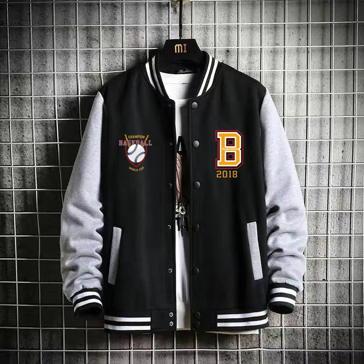 Supzoom New Arrival Letter Rib Sleeve Cotton Fashion Logo Single Breasted Casual Bomber Baseball Jacket Loose Cardigan Coat