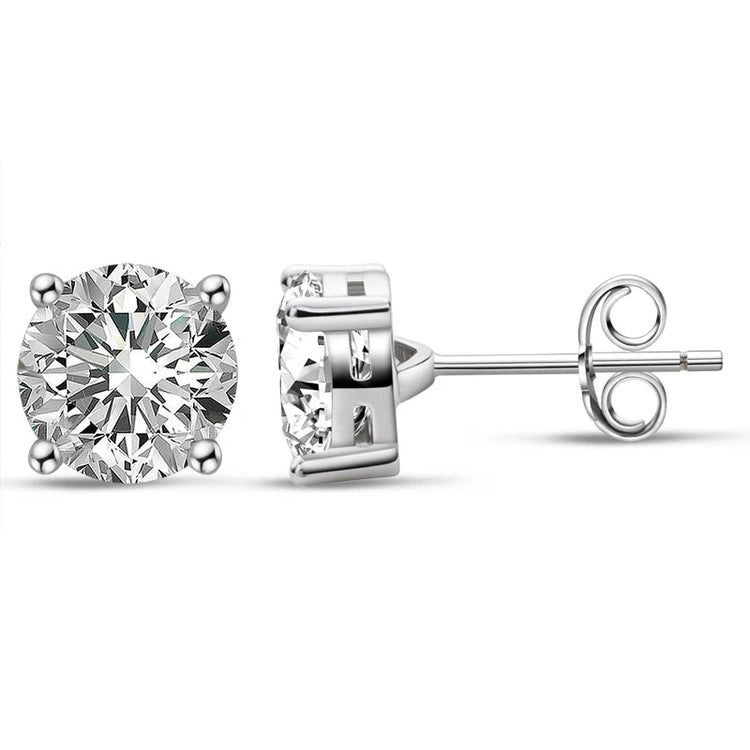 IOGOU 3mm/4mm/5mm/6.5mm/8mm/9mm/10mm/11mm Certificato D VVS1 Moissanite Orecchini con perno 925 Orecchini in argento per le donne Uomini Gioielli platinumshop