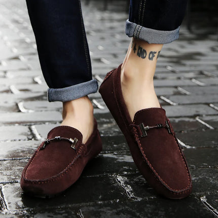 Nuovi uomini scarpe casual moda pelle scamosciata morbida mocassini da uomo mocassini per il tempo libero slip on scarpe da guida da uomo scarpe pigre fatte a mano appartamenti comodi