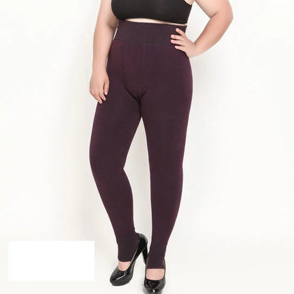 Plus Size 2XL 3XL 5XL Thick Leggings for Winter Super Stretchy Good Elastic 700g Very Warm  Fleece Leggin ouc688 PlatiNum