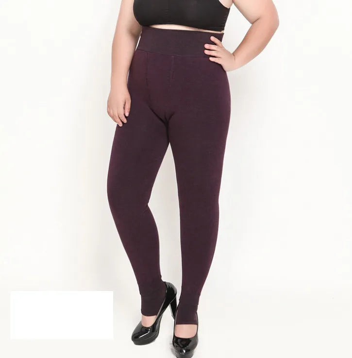 Plus Size 2XL 3XL 5XL Thick Leggings for Winter Super Stretchy Good Elastic 700g Very Warm  Fleece Leggin ouc688 PlatiNum