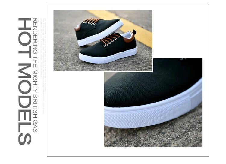 Fashion Canvas Men's Sneakers Black Lace Up Sping Shoes 2024 Classic Casual Vulcanized Shoes Size 46 47 Mens Spring Sport Shoes
