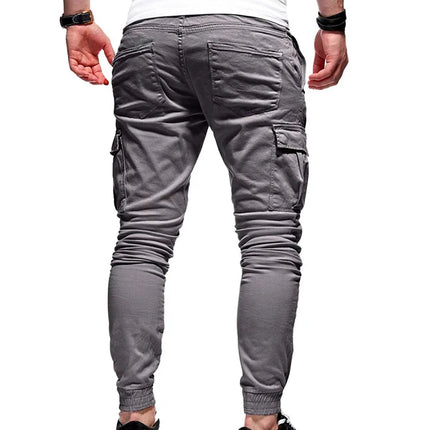 Men's Pants Multi-Pockets Joggers Men Sweatpants 2025 New Casual Solid Cargo Pants Men Oversize Streetwear Pants Men Trousers