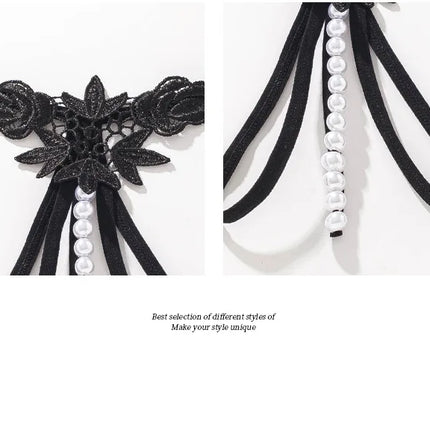 Women Lace Panties Thongs Pearl Pendant Embroidery G-String T-Back Briefs Underwear Hollow Ladies Panties Sexy Lingerie Knickers