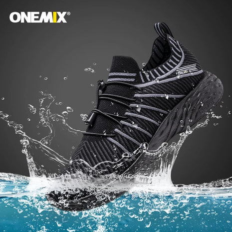 ONEMIX Moda Runningg Scarpe Per gli uomini Scarpe Da Ginnastica In Pelle Cuscino D'aria Da Jogging Calzature Outdoor A Piedi di Fitness scarpe Da Ginnastica Scarpe Sportive PlatiNum