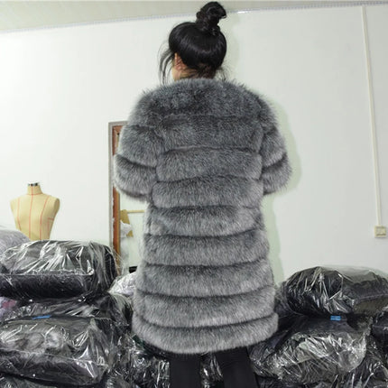 ZADORIN 9 Steps Luxury High Imitation Long Fluffy Thick Warm Faux Fur Coat Women Winter Long Sleeve Fur Coats Female Outerwear