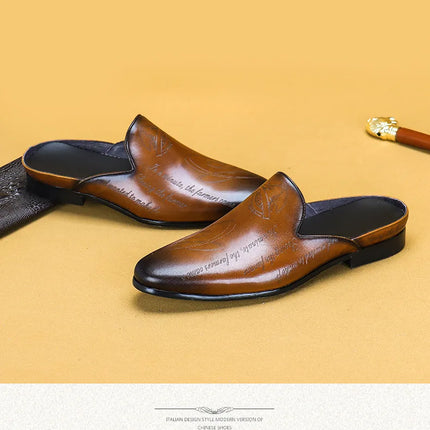 Pantofole da uomo di lusso italiane Mocassini in vera pelle Mocassini da uomo Casual Scarpe da uomo antiscivolo Moda estiva Mezze scarpe da uomo