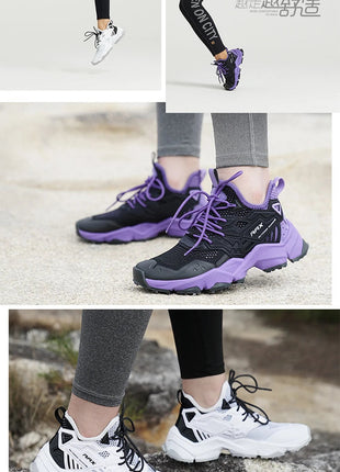 RAX Running Shoes Men&Women Outdoor Sport Shoes Breathable Lightweight Sneakers Air Mesh Upper Anti-slip Natural Rubber Outsole PlatiNum