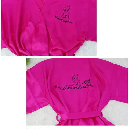 Logo personalizzato Data di matrimonio Nome Accappatoio Abito da sposa in seta sintetica Sposa Damigella d'onore Abiti da sposa Donna Bachelorette Preparewear platinumshop