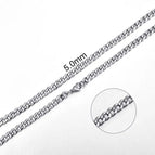 5mm Silver Curb / 55cm