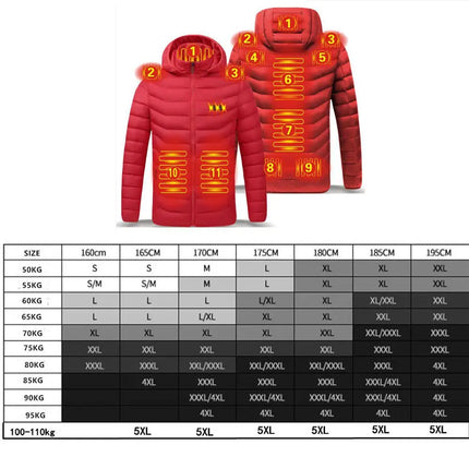 Men Heated Jacket USB Winter Outdoor Electric Heating Male Bobojaco Warm Sprots Thermal Coat Clothing Heatable Men's Parka