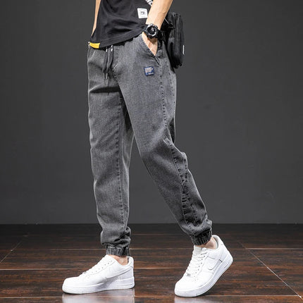 Spring Summer Black Blue Cargo Jeans Men Streetwear Denim Jogger Pants Men Baggy Harem Jean Trousers Plus Size PlatiNum