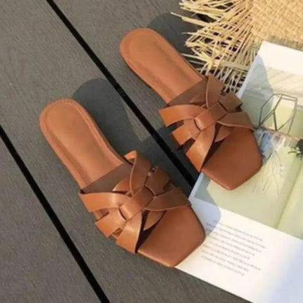 Nuove donne di arrivo Pantofole estive Presentazioni aziende produttrici giochi Open Toe Scarpe casual piatte Sandalo per il tempo libero Infradito da spiaggia femminile Big Size 41 42 43 - platinumshop
