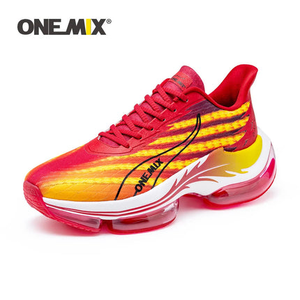Scarpe da corsa da uomo ONEMIX rimbalzo ammortizzante scarpe sportive da corsa all'aperto traspiranti scarpe da ginnastica da uomo con aumento dell'altezza 6-7cm PlatiNum