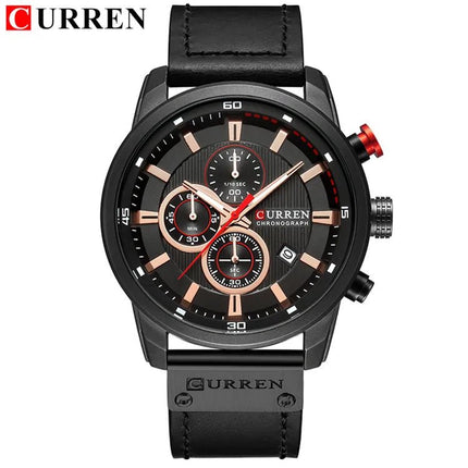 CURREN orologio da uomo in pelle orologi sportivi da uomo esercito militare orologio da polso al quarzo cronografo orologio maschile Relogio Masculino platinumshop