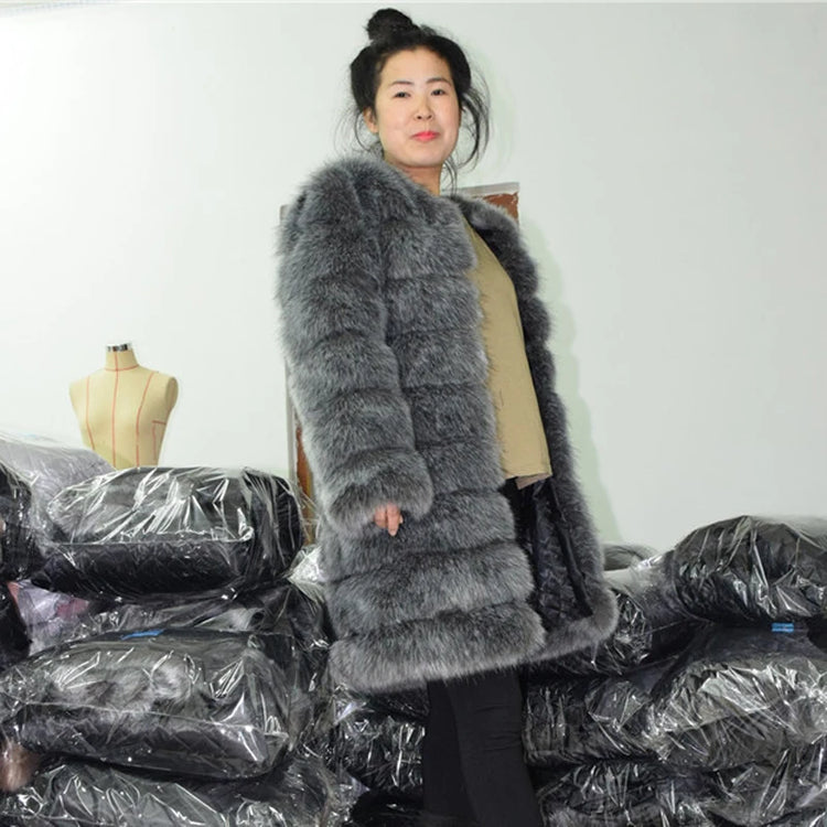 ZADORIN 9 Steps Luxury High Imitation Long Fluffy Thick Warm Faux Fur Coat Women Winter Long Sleeve Fur Coats Female Outerwear