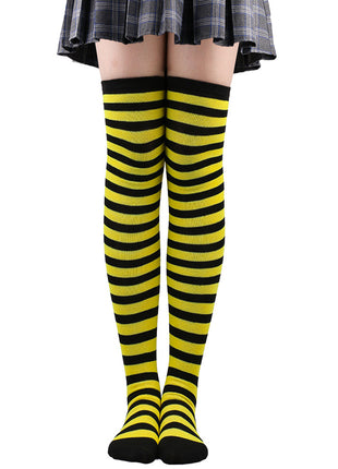 Calze autoreggenti a righe da donna Calze da donna nere bianche rosa lunghe sopra sopra il ginocchio femboy Cosplay Lolita Harajuku Y2k