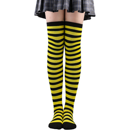Calze autoreggenti a righe da donna Calze da donna nere bianche rosa lunghe sopra sopra il ginocchio femboy Cosplay Lolita Harajuku Y2k