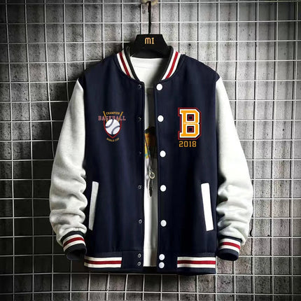 Supzoom New Arrival Letter Rib Sleeve Cotton Fashion Logo Single Breasted Casual Bomber Baseball Jacket Loose Cardigan Coat