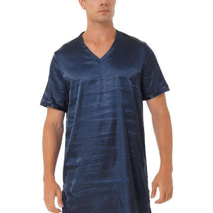 Donna uomo pigiama in raso di seta pigiameria maniche corte camicia da notte Kimono accappatoio abito da notte accappatoio camicia da notte estiva Homewear