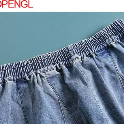 Nuovi Jeans larghi Oversize donna Denim pantaloni Casual incrociati pantaloni Harem Vintage femminili pantaloni Bloomers 2022 Jeans a gamba larga mamma