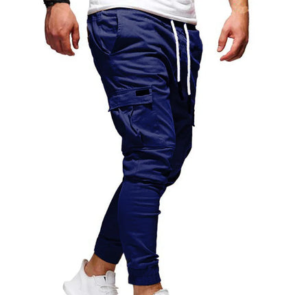 Men's Oversize Pants 2025 New Casual Solid Cargo Pants Men Trousers Drawstring Elastic Waist Joggers Men Sweatpants Streetwear