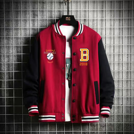Supzoom New Arrival Letter Rib Sleeve Cotton Fashion Logo Single Breasted Casual Bomber Baseball Jacket Loose Cardigan Coat