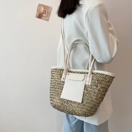 Borse estive in paglia da donna di alta qualità Borse a tracolla da donna alla moda Borsa da spiaggia tote femminile di grande capacità di design