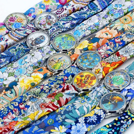 Shsby Nuovo orologio da polso in stoffa da donna Orologio da donna alla moda Orologio al quarzo argento di alta qualità Orologio da ragazza dolce Orologio in tessuto platinumshop