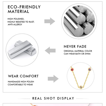 LUXUSTEEL Neckalce For Women No Fade Colorful Crystal Pendant  Lady Girls Accessories 2022 Hot Sale Long Chains Necklaces PlatiNum