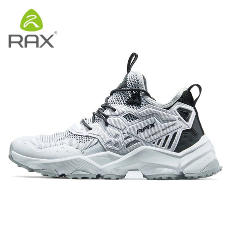 RAX Running Shoes Men&Women Outdoor Sport Shoes Breathable Lightweight Sneakers Air Mesh Upper Anti-slip Natural Rubber Outsole PlatiNum