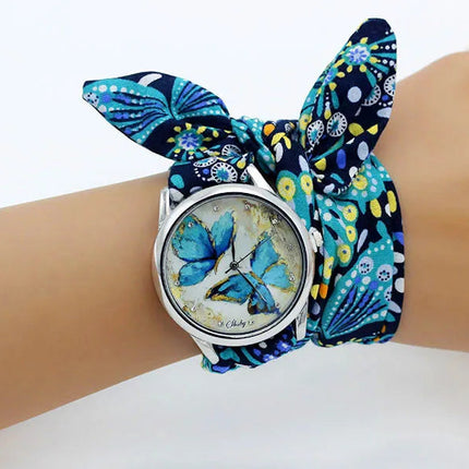Shsby Nuovo orologio da polso in stoffa da donna Orologio da donna alla moda Orologio al quarzo argento di alta qualità Orologio da ragazza dolce Orologio in tessuto platinumshop