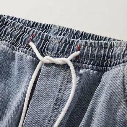 2025 New Streetwear Hip Hop Cargo Pants Men's Jeans Elastic Harun Joggers In Autumn and Spring Men ClothIng PlatiNum