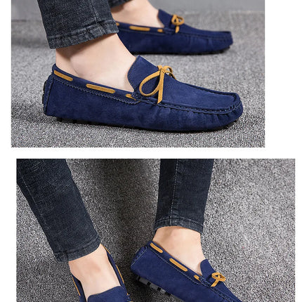 2025 Mocassino da uomo Grigio Marrone Nero Mocassini Scarpe da uomo in pelle Designer di lusso Marchio Moda Sneakers Appartamenti Slip on Leggero