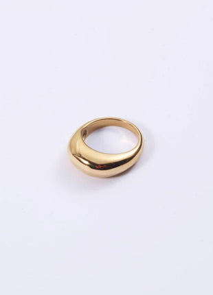 e-Manco Fashion Simple Stainless Steel Rings for Women Arc Rings Jewellery Geometric Ring Size 5 6 7 8 PlatiNum