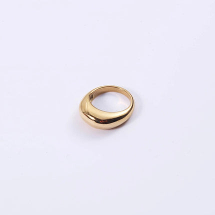 e-Manco Fashion Simple Stainless Steel Rings for Women Arc Rings Jewellery Geometric Ring Size 5 6 7 8 PlatiNum