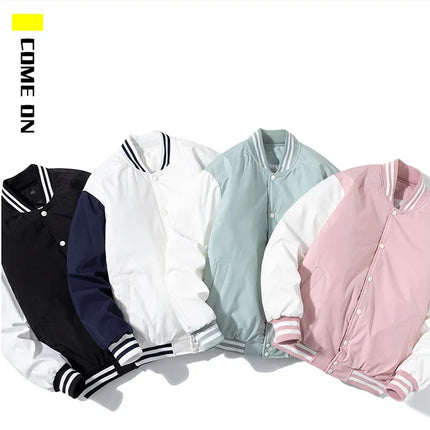 Winter Varsity Jacket Men Women Streetwear Basketball Jacket Fashion Casual Thick Parkas Men Korean Patchwork Couple Coat Button