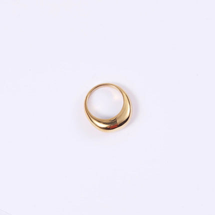 e-Manco Fashion Simple Stainless Steel Rings for Women Arc Rings Jewellery Geometric Ring Size 5 6 7 8 PlatiNum