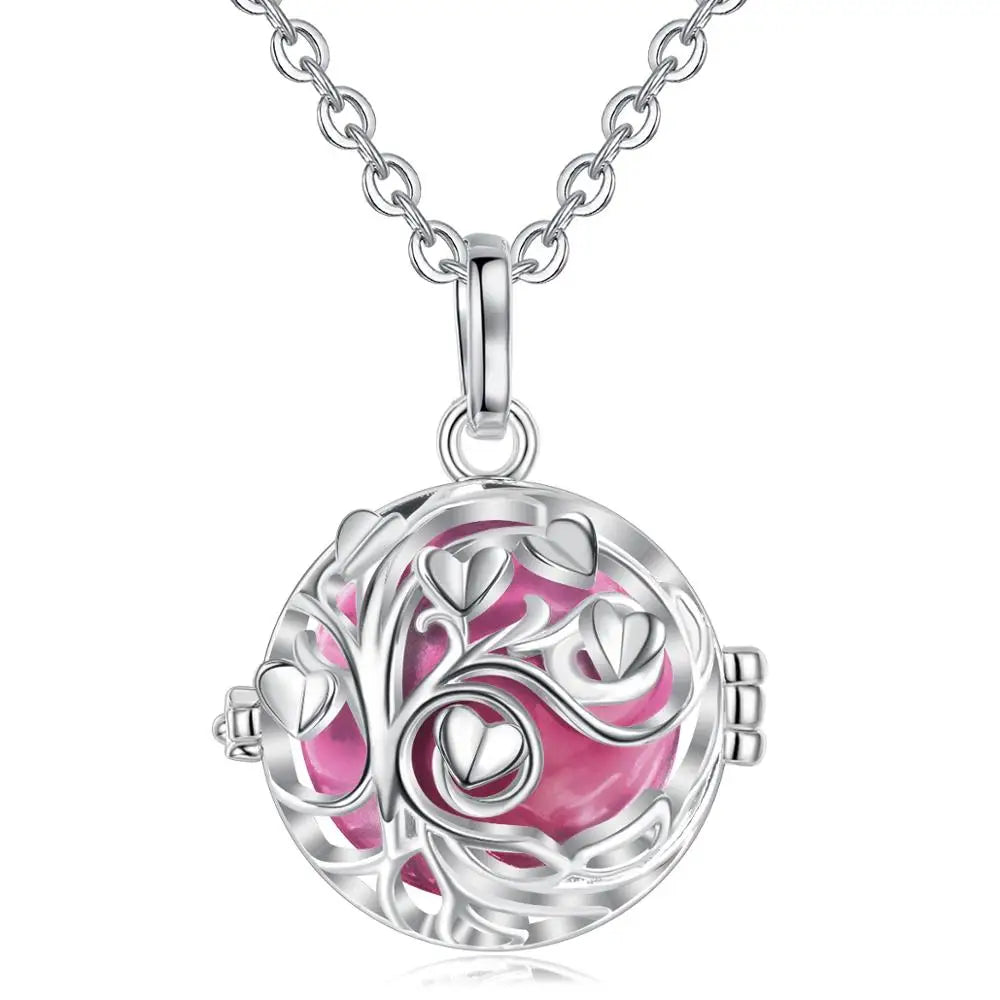 Eudora Gravidanza Bola Harmony Palla Ciondolo Albero della Vita Gabbia Fit Carillon Campana Collana con Sfera per Mamma Incinta Regalo con Scatola K411N20