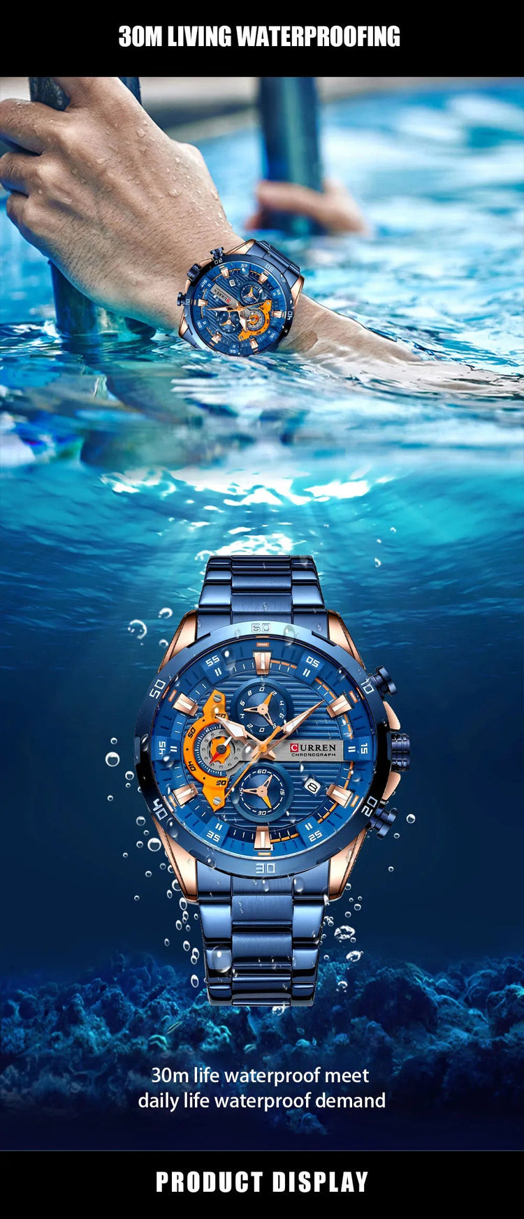 CURREN orologio da uomo orologi da uomo al quarzo sportivi di lusso delle migliori marche orologio da polso cronografo impermeabile in acciaio pieno da uomo Relogio Masculino platinumshop