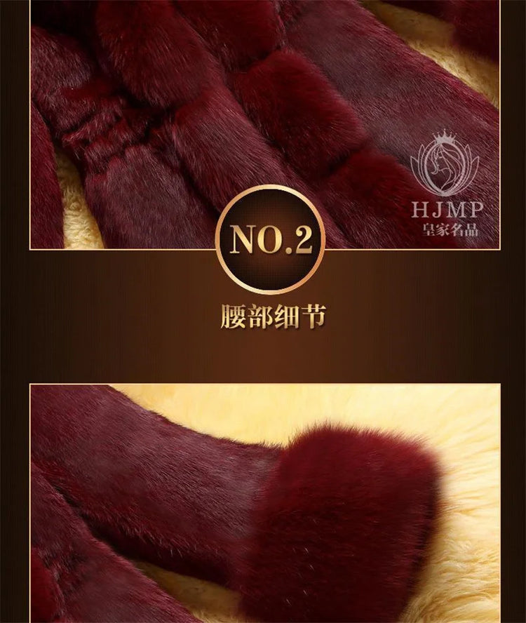 Vintage 2026 New Autumn Winter Female Mid-Long Fleece Overcoat Faux Fur Fox Fur Collar Mink Fur Coat Thicken Elegant 408