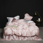 Liv-Esthete Set biancheria da letto in seta 100% verde scuro Set biancheria da letto in pura seta sana di lusso Queen King Copripiumino Lenzuolo piatto Federa Set biancheria da letto