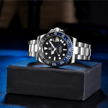 PAGANI DESIGN 2026 40MM Orologio Automatico di Lusso da Uomo GMT con Ghiera in Ceramica, Cinturino Jubilee, Vetro Zaffiro, Impermeabile
