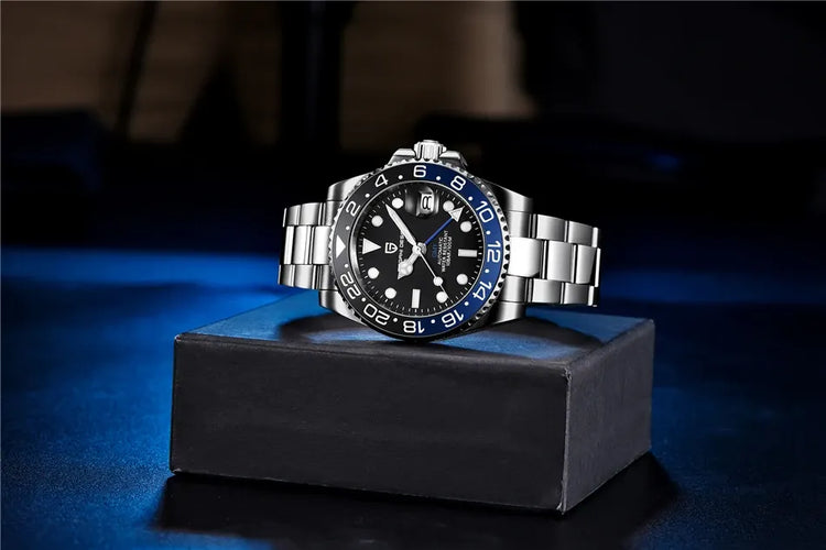 PAGANI DESIGN 2026 40MM Orologio Automatico di Lusso da Uomo GMT con Ghiera in Ceramica, Cinturino Jubilee, Vetro Zaffiro, Impermeabile
