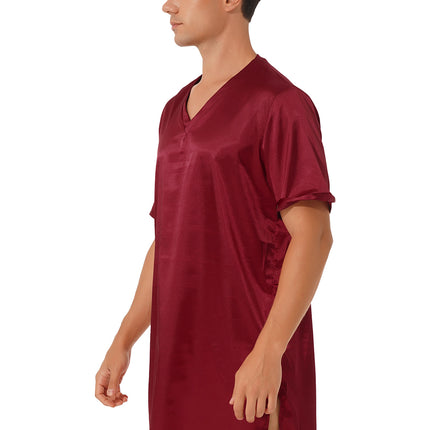 Donna uomo pigiama in raso di seta pigiameria maniche corte camicia da notte Kimono accappatoio abito da notte accappatoio camicia da notte estiva Homewear