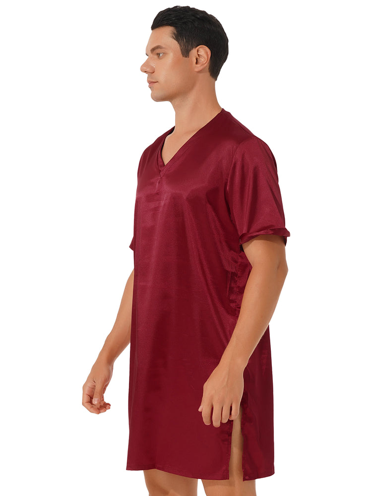 Donna uomo pigiama in raso di seta pigiameria maniche corte camicia da notte Kimono accappatoio abito da notte accappatoio camicia da notte estiva Homewear