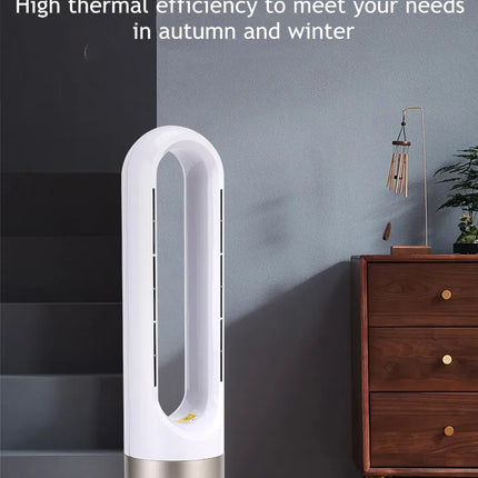 Ventilatore a torre elettrico senza lama con riscaldatore per condizionatore d'aria in piedi con raffreddamento ad aria fredda e calda con telecomando timer