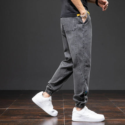 Spring Summer Black Blue Cargo Jeans Men Streetwear Denim Jogger Pants Men Baggy Harem Jean Trousers Plus Size PlatiNum